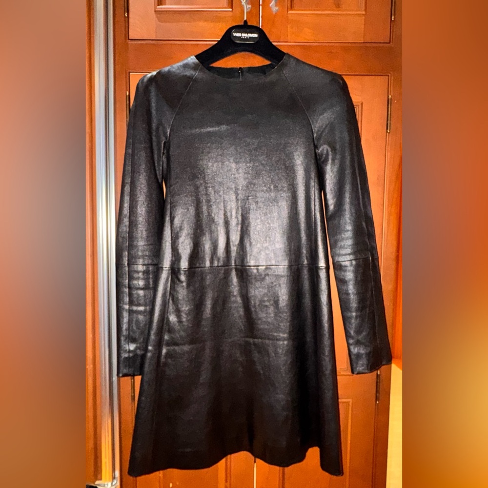 The Row Black Leather Dress
